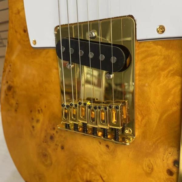 Custom Tele Electric Guitar Burl Maple Top Basswood Body Maple Fingerboard Golden Hardware High Quality Guitar