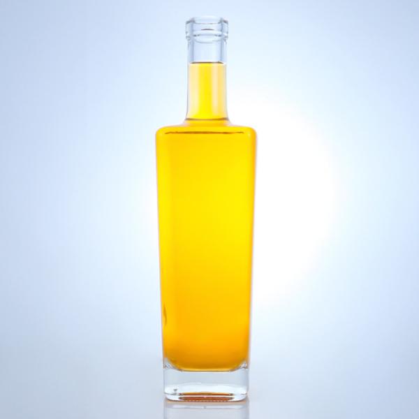 Material de base Vidro de pescoço alto Vodka Whisky Gin Rum garrafa 500ml 700ml 1000ml com tampa de parafuso