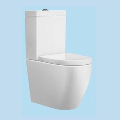 Modern Two-Piece Flush Toilet for Hotel Supermarket Bathrooms Easy Clean Separates Toilet Remote Ceramic Toilet Seat Included