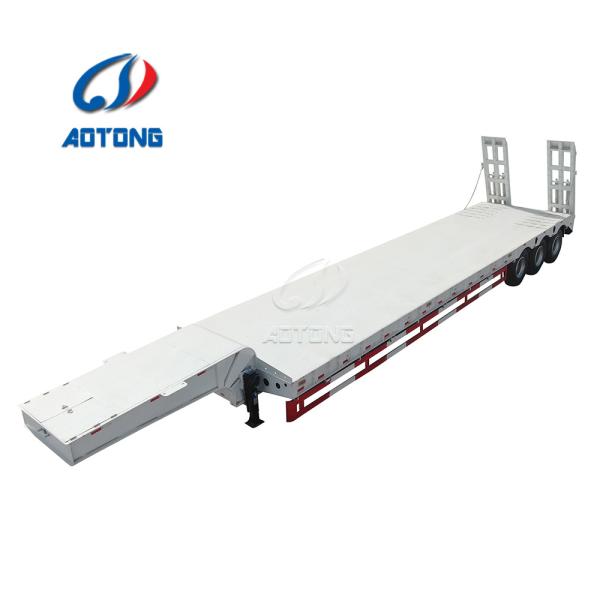 Semi-Trailer 4 Axles 13.73m 75 Tons 80ton Lowbed Flat Low Bed Loader in Qatar