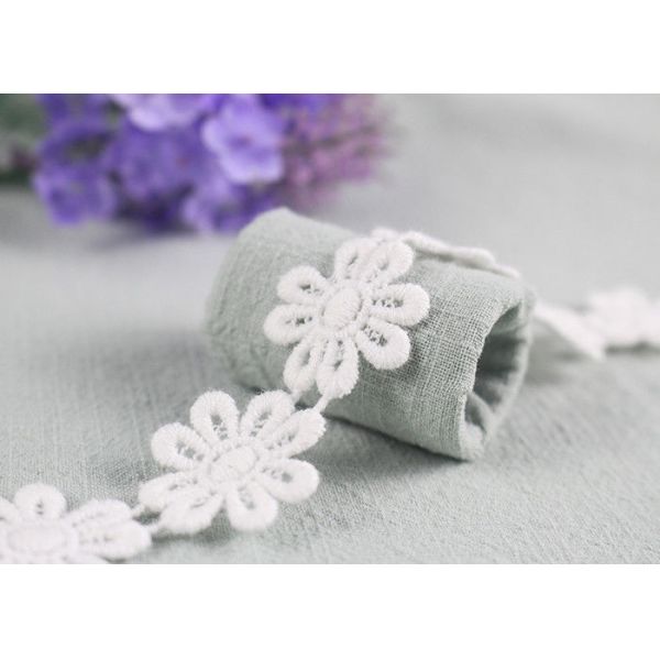 Выпушка шнурка хлопка цвета ДТМ крася с ровной картиной/вышила Аппликес цветка