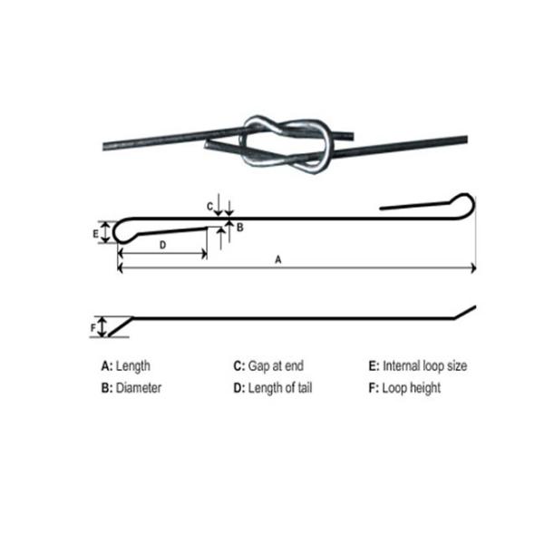 High Tensile Steel Galvanized Bale Ties 3.66mm X 96 ISO9001 For Recycling Material