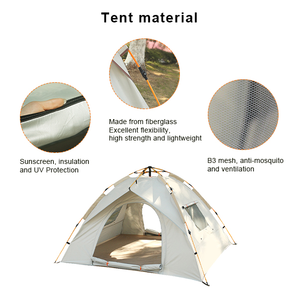 Square Waterproof Camping Outdoor Tents Large Instant Oxford Auto Inflate Tent 4 Person