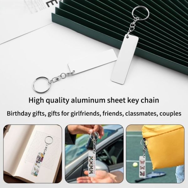 Double Sided Sublimation Aluminum Keychain Blanks Metal Picture Keychain