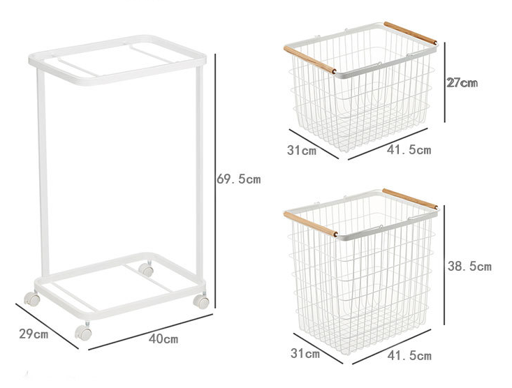4KG Metal Hamper On Wheels , Anti Corrosion Metal Clothes Hamper