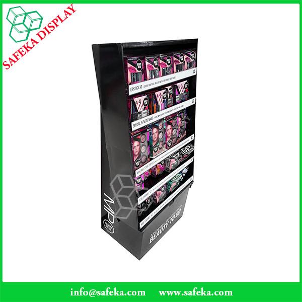 5 tiers Point of sale merchandising Cardboard Display Shelf  makeup mac cosmetic display stand