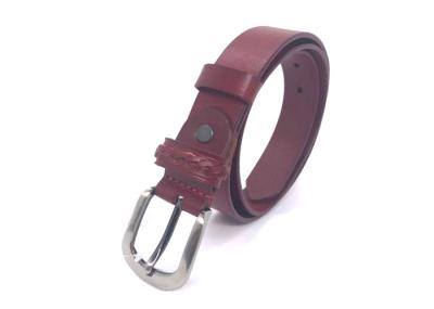 Soft Double Loop Women Leather Waist Belts With Single Prong Buckle