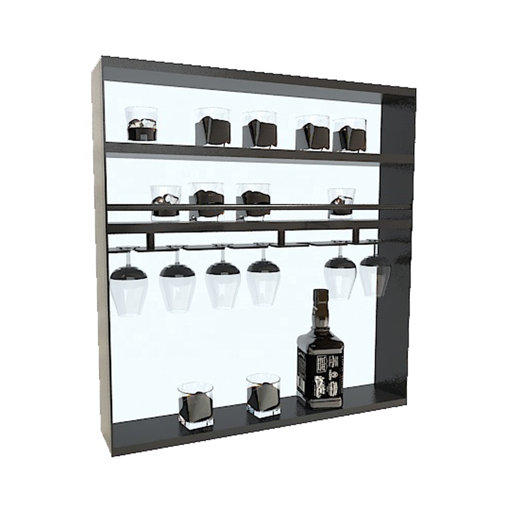 OEM Customize Cabinet Hardware Furniture Wood Kitchen Shelves Display Shelf with Led