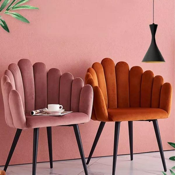 Ergonomically modern Padded Metal Dining Chairs