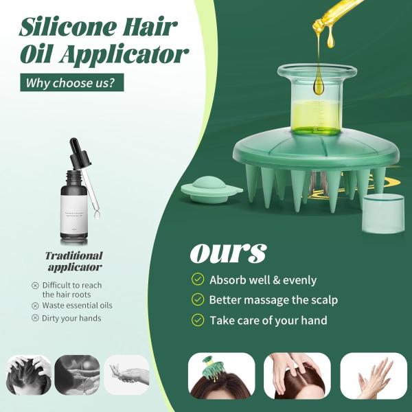 Applicateur d' huile de silicone sans BPA avec pinceau de massage