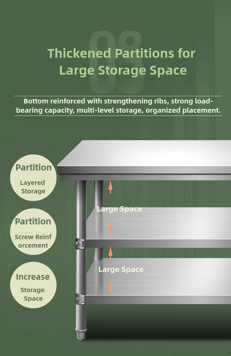Professional Grade Stainless Steel Workbench for Commercial Restaurants and Kitchens