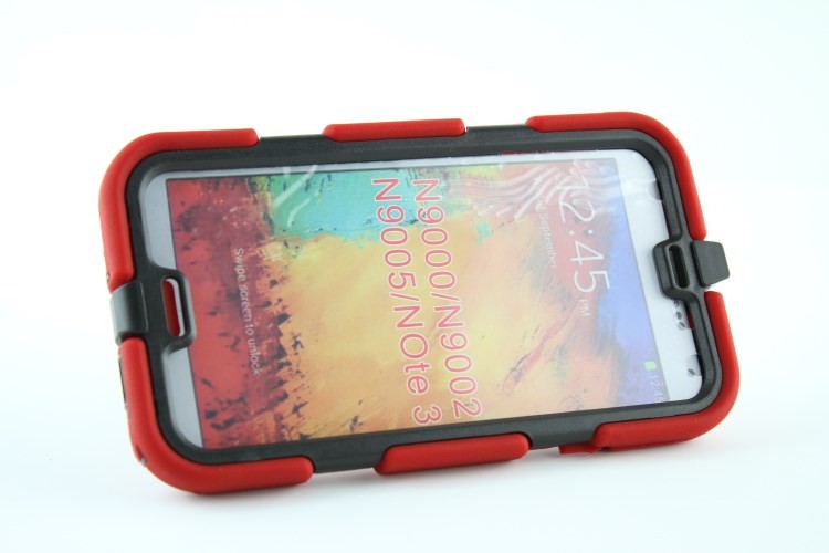 Black Kickstand Cell Phone Silicone Case For Samsung Galaxy S4