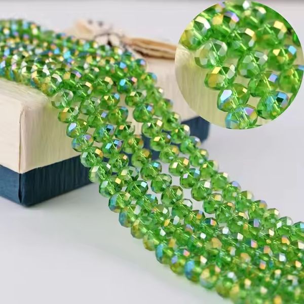 Glass Facetted Beads Lampwork Loose Round Glass Crystal Glass Rondelle Loose Beads