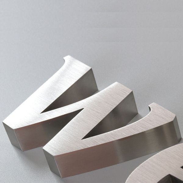 Anti Rust Brushed Metal Sign 304 Fabricated Stainless Steel Letters