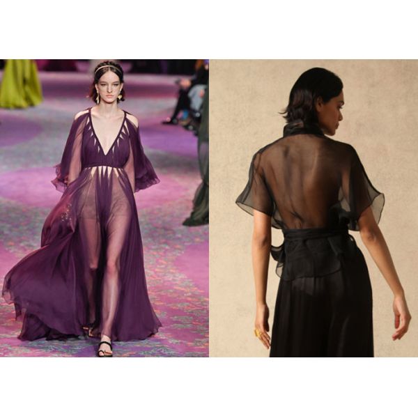 Материал платья тканей 140cm мягкого шелка сплошного цвета 6mm Тюль шифоновый выравниваясь