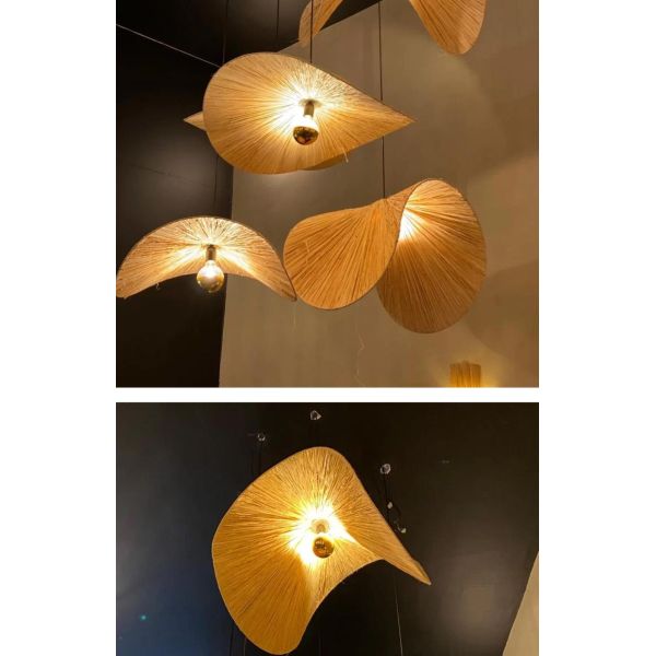 Japanese Chandelier Creative Hand Living Dining Room Woven Bamboo Chandelier(WH-MI-408)