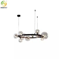 Luz moderna nórdica da bola de vidro do preto G9 com o candelabro da bolha 15-Light
