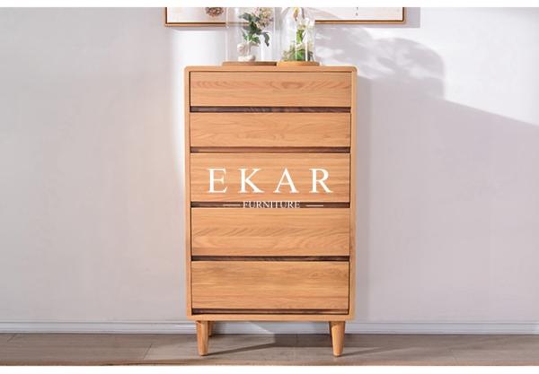 Chest Cabinet Solid Wood 5 Drawers Corner Table Europe Modern Style FL-B005-D