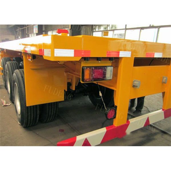 Carbon Steel Heavy Duty Flatbed Trailer , 12 Twist Locks Flatbed Equipment Trailers 