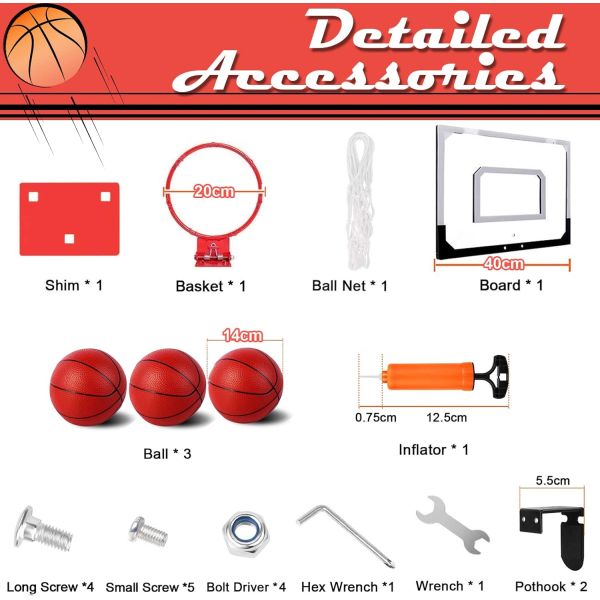 Kids Room Basketball Game Gifts Toys Age Range 8 to 13 Years Indoor Mini Basketball Hoop Balls Net