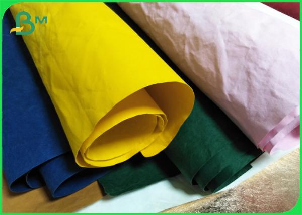 Rolo biodegradável do papel de embalagem De tela natural da cor amarela 150cm x 110 jardas