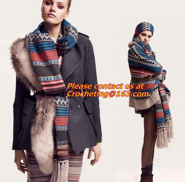 Fashion Accessory New Style Knitting Scarf Loopschal Wave Knit Scarf, Crocheted Ruffle Sca