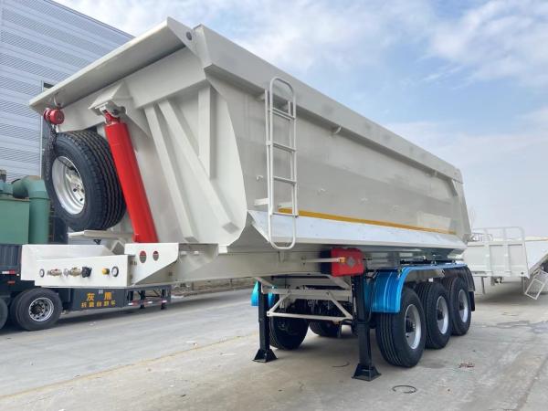 3 Axles Heavy Duty Rear Tipper Dump Truck Semi Trailer 24hour Online Service 1840mm Tread