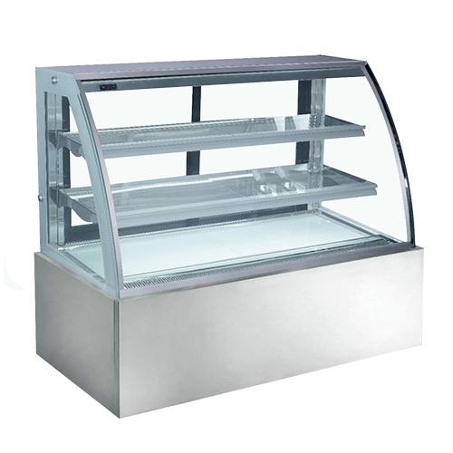 Vitrina refrigerada para pasteles con apertura trasera, 126 cm de ancho, vitrina de cristal para panadería