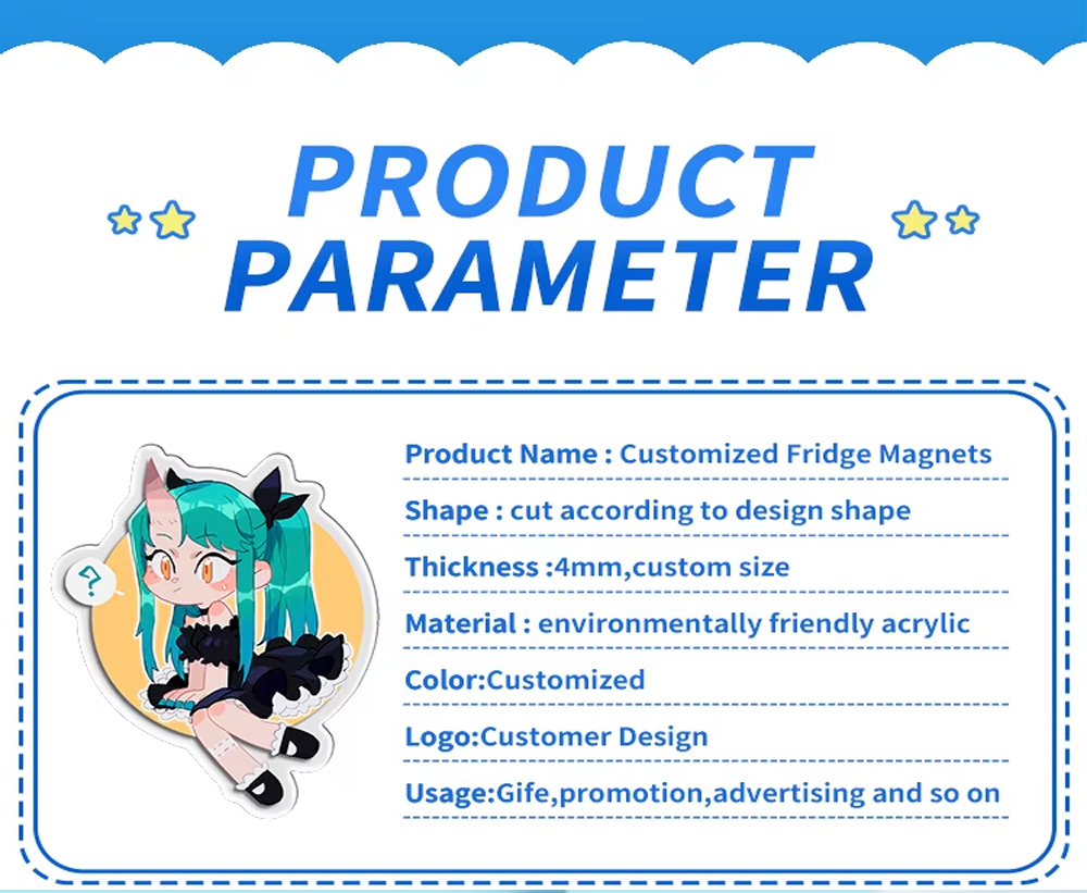 Custom High-Transparency Acrylic Refrigerator Sticker with Strong Magnetic Design and Customizable Size and Shape