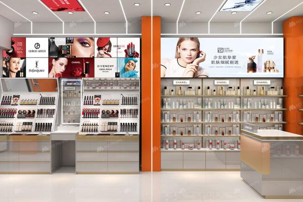 Luxury Store Interior Design Makeup Display Rack Beauty Store Display for Retail Shop Interior Design