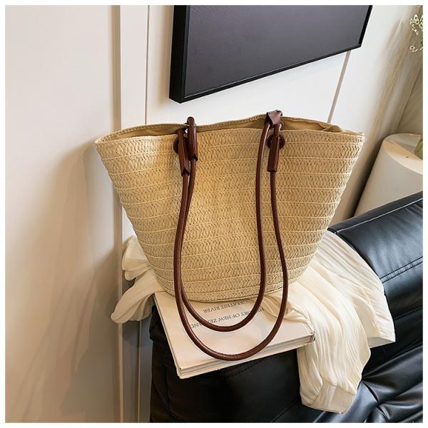 Crochet Straw Raffia Tote Bag Handmade Luxury Tote Handbag Beach Bag Handle Raffia Straw Bag Eco-Friendly New Design Crochet Tote Bag