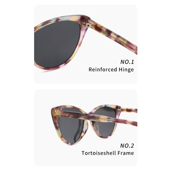 Женщины солнечных очков анти- слепимости солнечных очков ацетата круга Cateye овальные