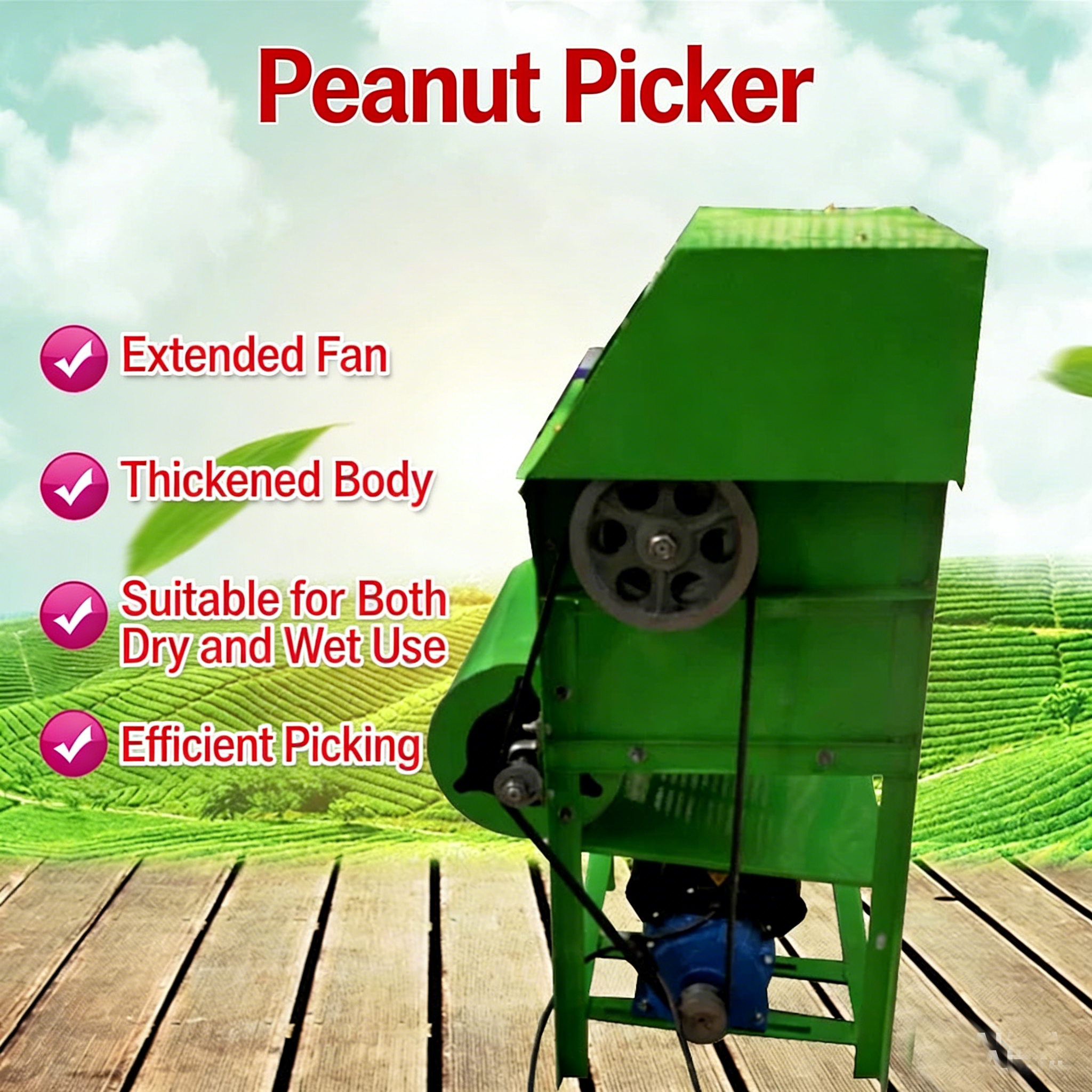 Diesel Groundnut Picking Machine Mobile Peanut Harvester 500kg/h Field Use