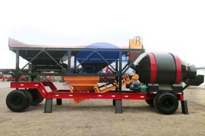 Planta YHZM75 de tratamento por lotes concreta móvel com o misturador de concreto do cilindro JZM1500