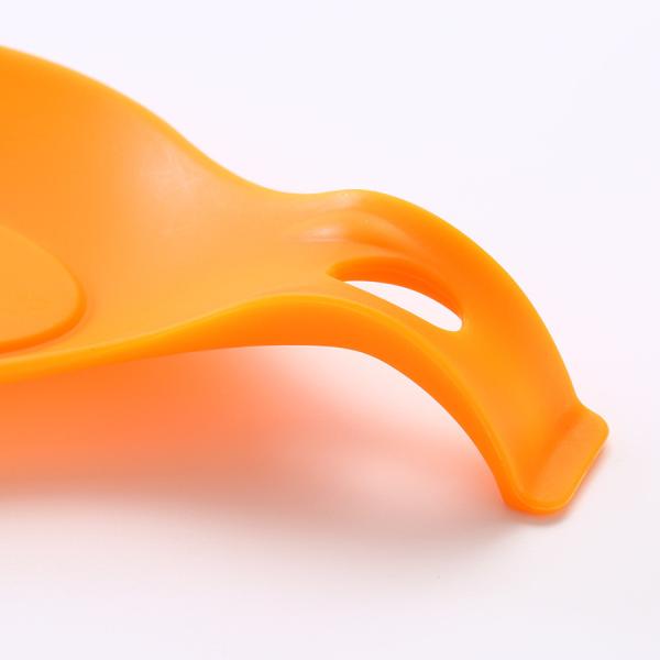 Porta de utensílios de descanso de colher de silicone laranja