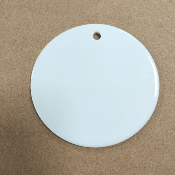 3 Inch Round Ceramic Sublimation Christmas Ornaments For Heat Transfer Printing