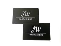 Logotipo personalizado de Cr80 Matt Black Steel Business Card Moq1 Deboss