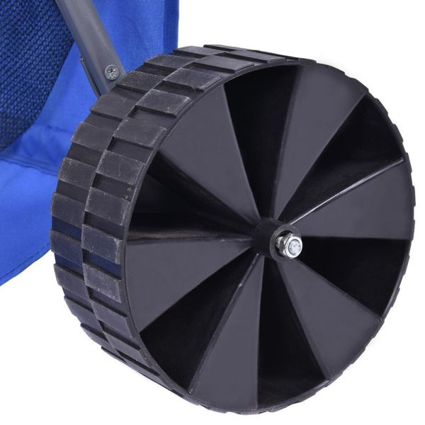 600D Oxford Fabric Folding Fishing Cart Collapsible Fishing Trolley With Big Wheel