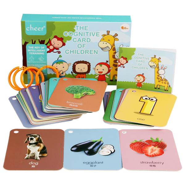 Custom Printing Child Learning Flash Cards Children Baby English Alphabet Kids Cognitive Cards Early Educational for Toddler