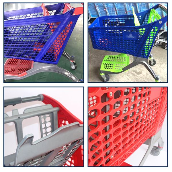 Poly Plastic Unfolding Grocery Shopping Trolley For Supermarket