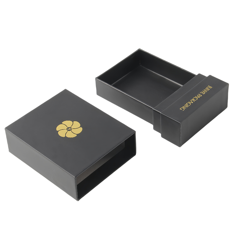 UV Proof Black Card Small Cardboard Gift Boxes Pull Out Convenient And Lightweight