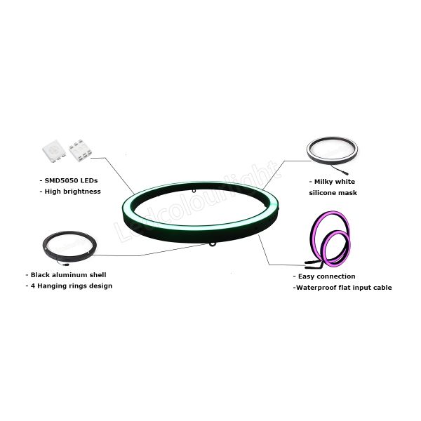DMX512 Control RGB RGBW Pixel LED Ring Light for Outdoor Events Decoration