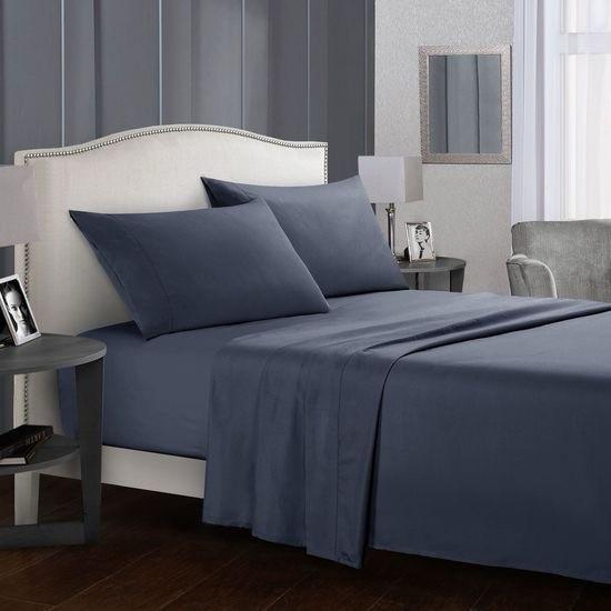 Custom Color Packaging Bed Linen Plain Dyed Home Hotel Bed Flat Fitted Sheet Bedding Set