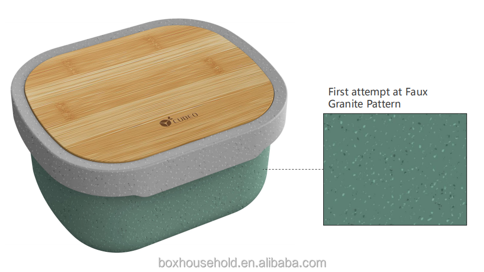 190*150*100 mm Microwavable Food Container Eco Custom Logo Color Separated Space BPA Free Bamboo Storage Box Container