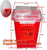 Suporte e suporte fixados na parede plásticos médicos com a caixa de luvas para o recipiente dos sharps 5qt e o escaninho dos sharps, recipiente afiado