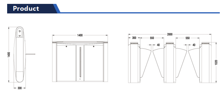 Anti Pinch Optical Barrier Turnstiles Indoor Stainless Steel Turnstile With RFID Card