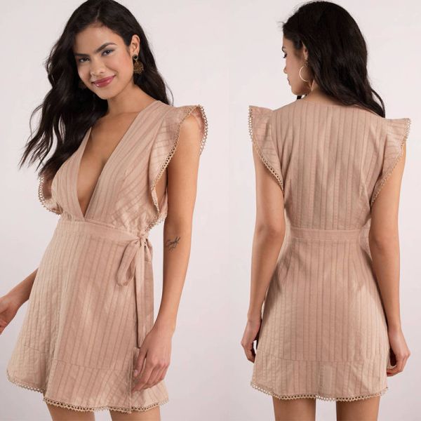 Пляж платья женщин обруча Бохо сексуальный короткий