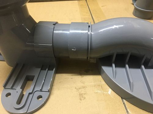 Gray PVC Toilet Siphon Tube , Toilet Drain Fittings Washroom Appliance Connector