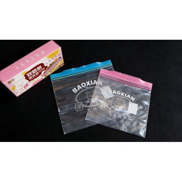 PE Food Grade Double Zip Lock Custom Printed Large Plastic Ziplock For Fruits and VegetablesStorage Waterproof