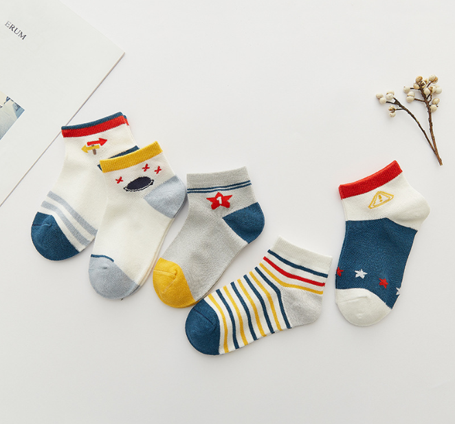 Custom Kids Boy Socks Cotton Baby Socks Knitting Kids Sock Plain Color
